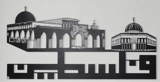 Qubit Al Sakhrah and Aqsa Mosque Palestine Wall Art